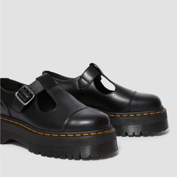 NWT DR MARTENS Bethan Polished Smooth Leather Platform Shoes! - Picture 4 of 10